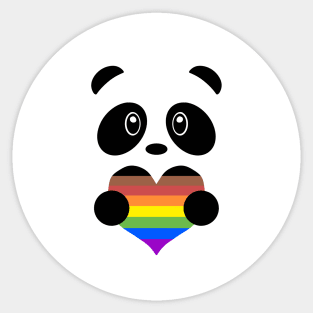 Pride Rainbow Heart Panda Sticker